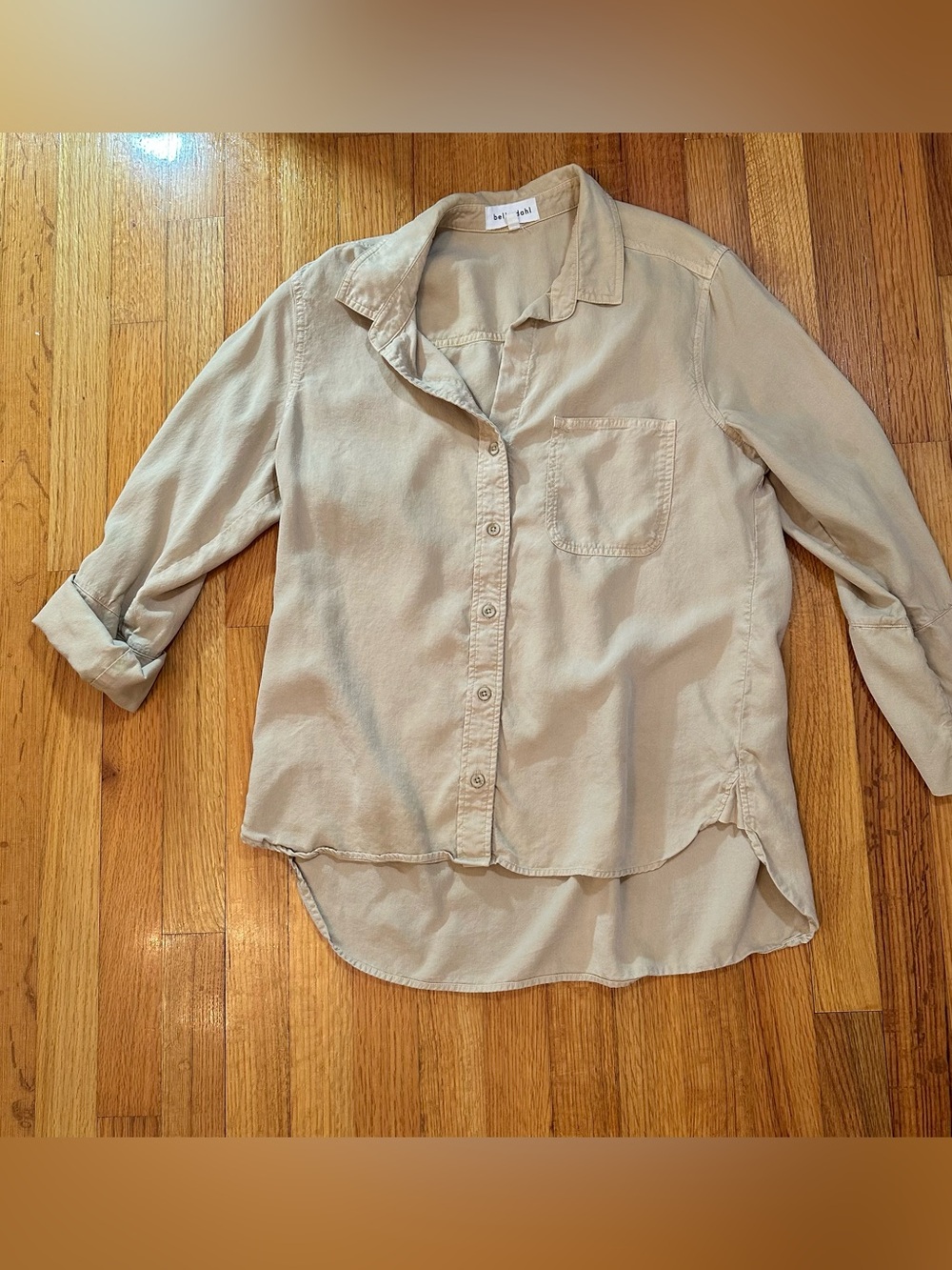 BELLA DAHL BUTTON DOWN shirt - SOFT KHAKI size M (@)